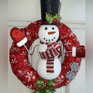 Winter Christmas Waving Snowman 12 Inch Front Door Indoor Decor